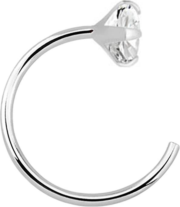 Produktbild Star Piercing Nasenring offen silber Kristall silber (925 Sterlingsilber, ohne Messing)