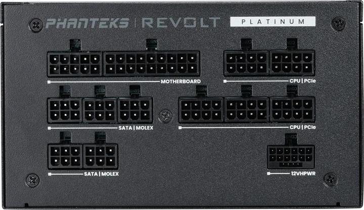 Actual product image Phanteks Revolt 1200W Platinum, ATX 3.0, PCIe 5.0, fully modular - 1200 Watt, black (1200 W)