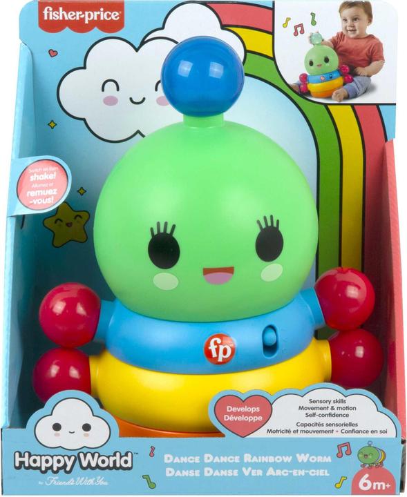 Fisher-Price Happy World Dance Dance Rainbow Worm (Multilingual)