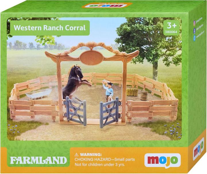 Actual product image Mojo - Western animal enclosure with cowboy - Farm life, 14 pieces (MJ-380064)
