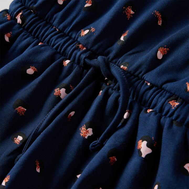Actual product image VidaXL Children's dress with long sleeves navy blue 128,Material: 95 (128)