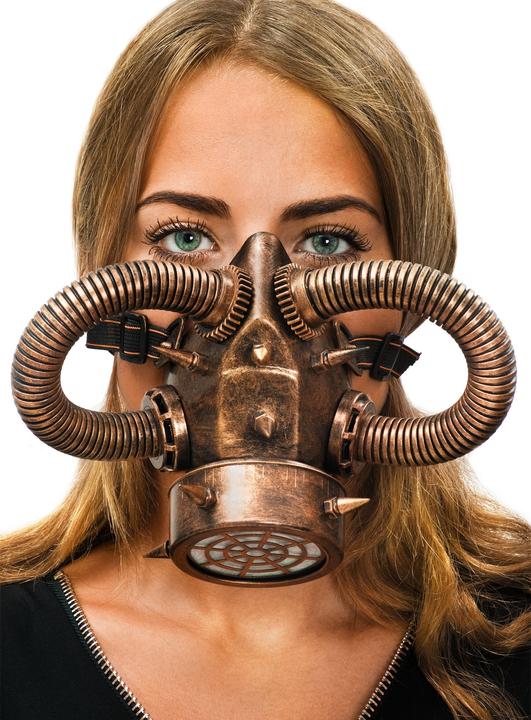 Actual product image Metamorph Steampunk Gasmaske kupfer