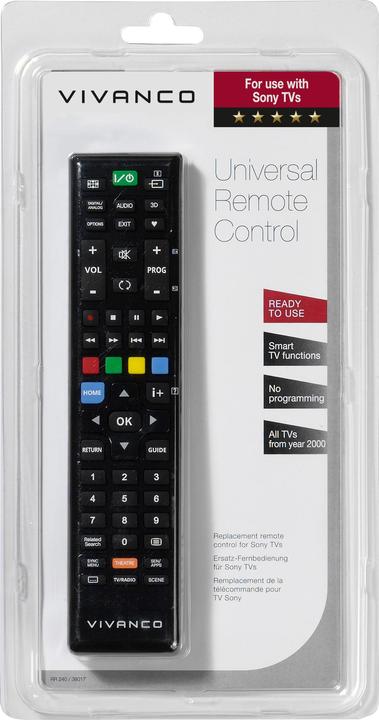 Image du produit Vivanco Rr 240 (Télécommande spécifique à l'appareil, Infrarouge)