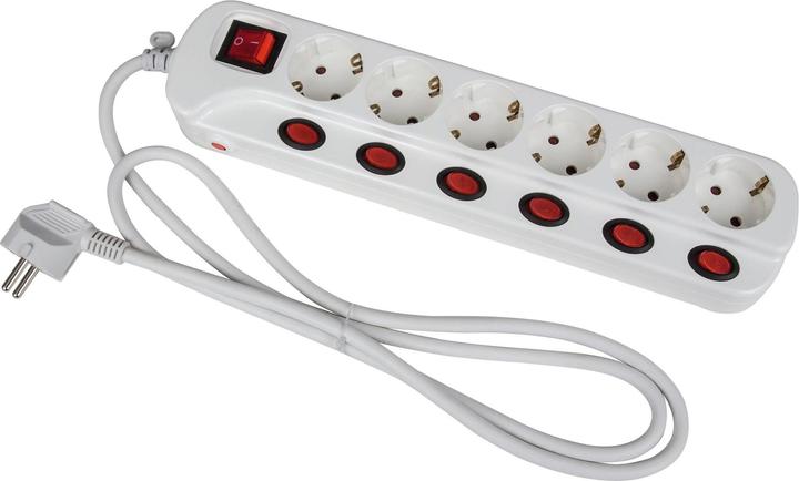 Produktbild Heitronic 45190 Steckdosenleiste mit Schalter 3fach Weiss Schutzkontakt 1 St. (3 x, 3-Polig, 1.50 m)