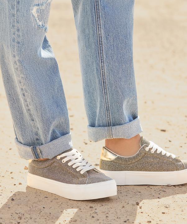 Joe Browns Two-Tone Glitter Platform Low-Top Trainers
