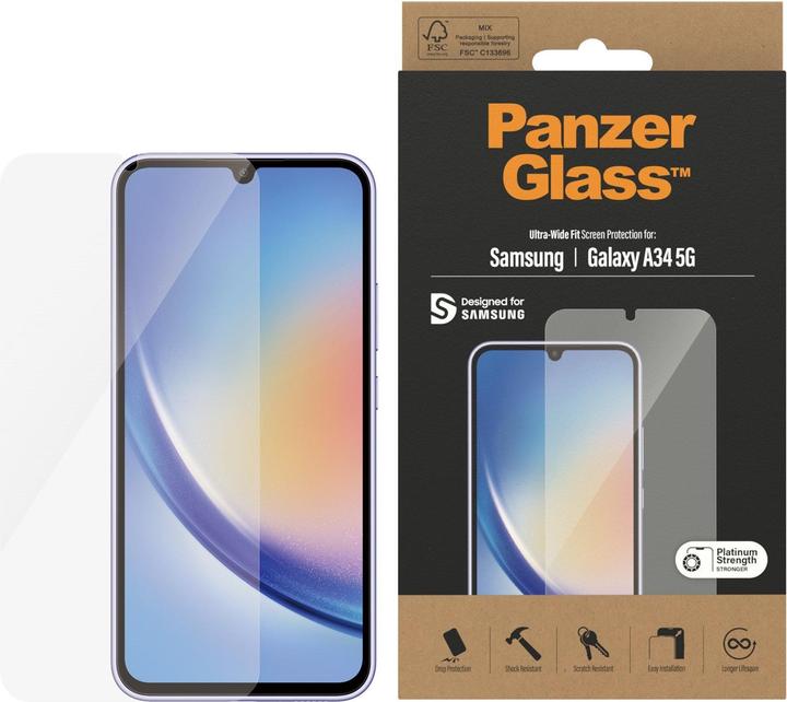 Immagine prodotto PanzerGlass Ultra-Wide Fit (1 Pezzo/i, Samsung Galaxy A34 5G)