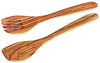Produktbild Fackelmann Salatbesteck 30 cm OLIVE, Salatbesteck aus Holz spülmaschinenfest, Salatgabel und Salatlö (Salatbesteck)