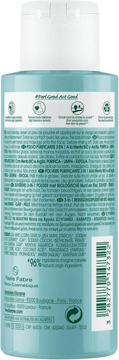 Immagine prodotto Klorane Polvere detergente 3 in 1 con menta acquatica biologica (Talco, 50 ml)