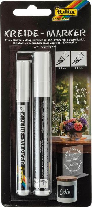Produktbild Folia Kreidemarker (Weiss, 5 mm, 2 x)