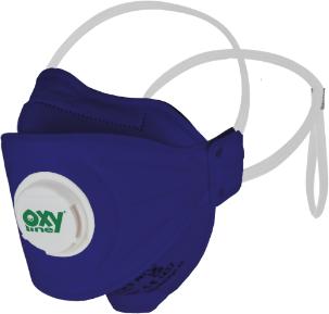 Actual product image Oxyline 10 x Aurora FFP3 300 NR D blue folding masks with exhalation valve - 10 masks (FFP3, 10 x)