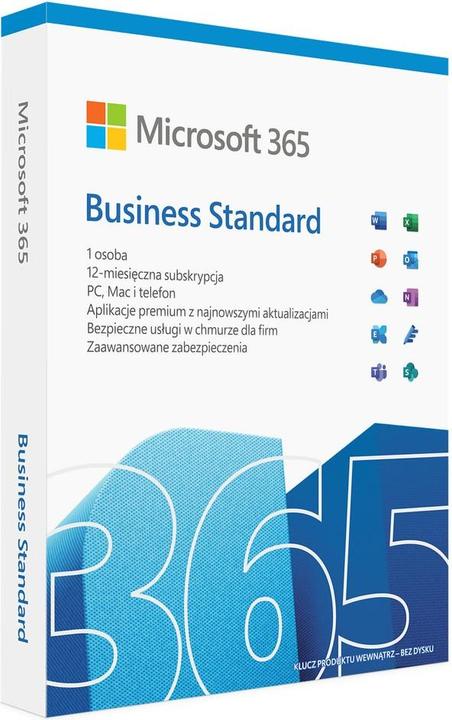 Produktbild Microsoft 365 Business Standard Full 1 license(s) 1 year(s) Polish (1 User, 12 Monate)