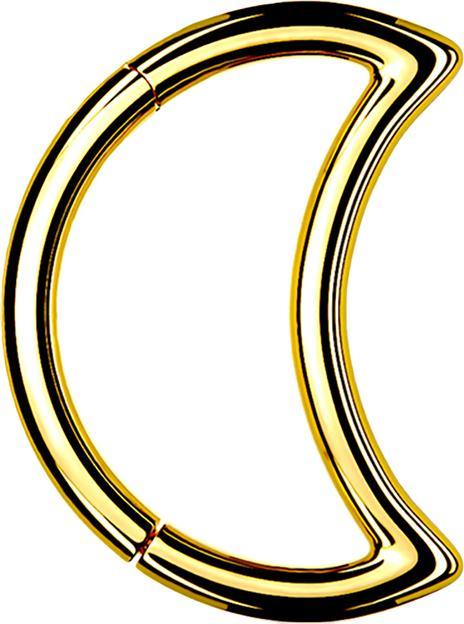 Star Piercing Micro Segmentring klappbar vergoldet Mond (Chirurgenstahl 316L, ohne Messing)