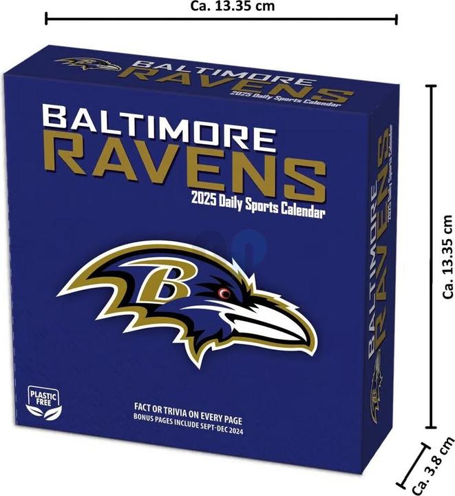 Actual product image NFL - Baltimore Ravens - Desk Calendar 2025 (German, French, Italian, Spanish, English)