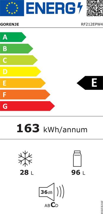 Label énergétique Gorenje RF212EPW4 (124 l)