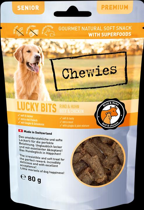 Actual product image Chewies Lucky Bits Beef & Chicken Senior 80g (Adult, 8 pcs., 80 g)