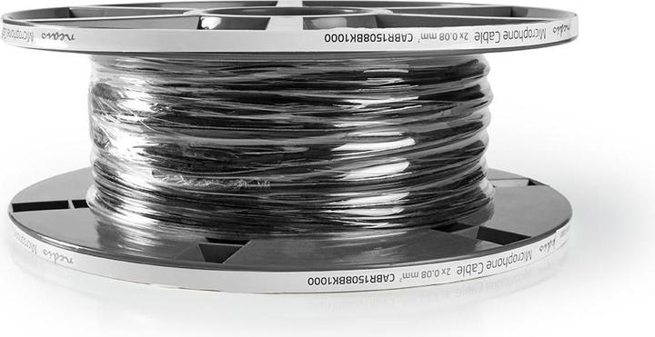 Actual product image Nedis Microphone cable| 2x 0.08 mm²| copper| 100.0 m| round| PVC| Black| - Extension (Cable)