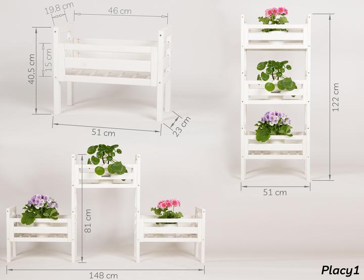Actual product image Needs&Wants Multi-Pflanzenständer "Placy1" mit 3 Kästen, Fichte (weiss)
