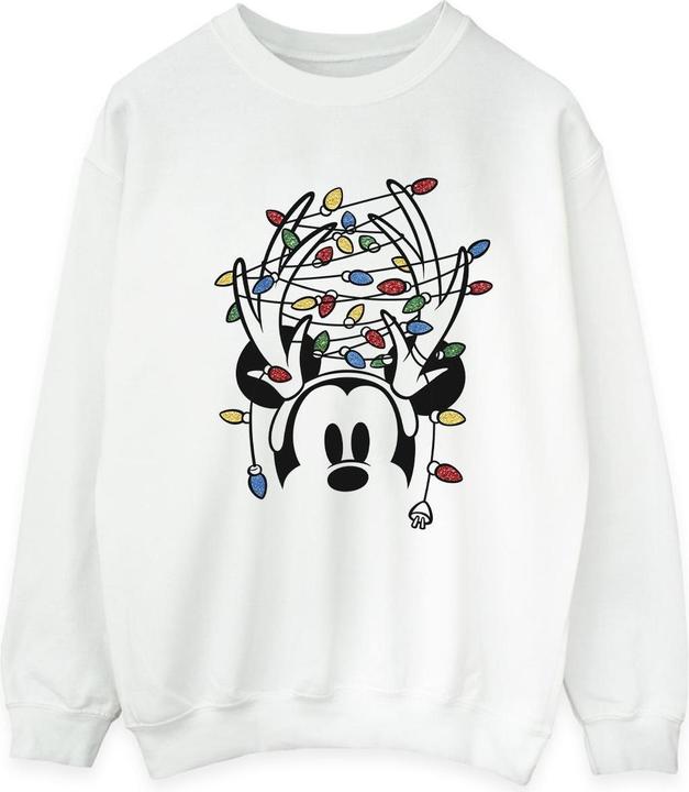 Disney Mickey Mouse Christmas Head Lights Sweatshirt (L)