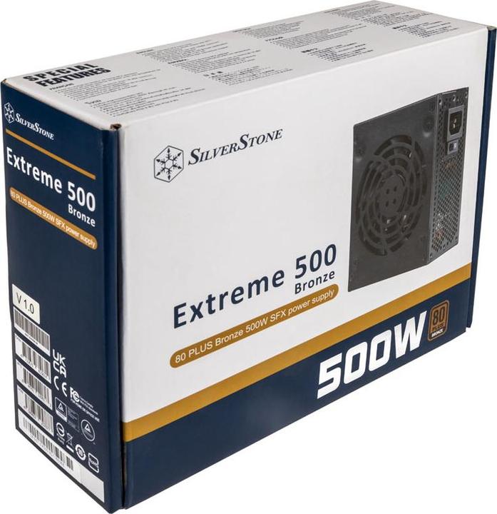 Actual product image Silverstone SST-EX500-B Extreme SFX Power Supply 80 PLUS Bronze - 500 Watt (500 W)