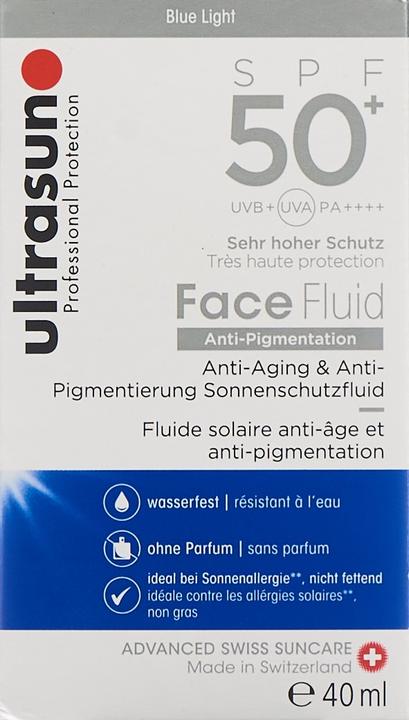 Energie-Label Ultrasun Face Fluid Anti-Pigment (Sonnencreme Gesicht, SPF 50, 40 ml, 69 g)