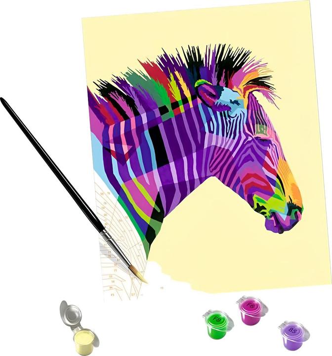 Image du produit Ravensburger Peinture par numéros 28988 - Zèbre coloré - dès 12 ans