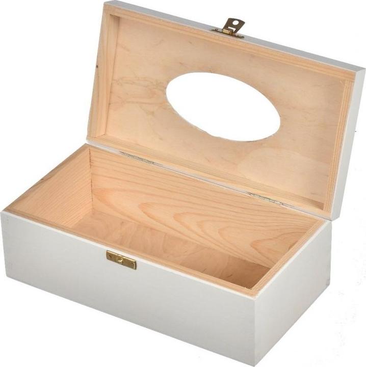 Produktbild Holzecke aschentuch Box Aus Holz Weiss Mit Gravur (25.5 x 13.5 x 9 cm)