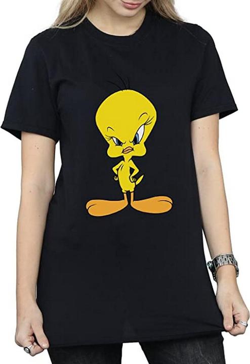 Image du produit Looney Tunes Femme/Les femmes - T-shirt boyfriend en coton avec Tweety en colère (L)