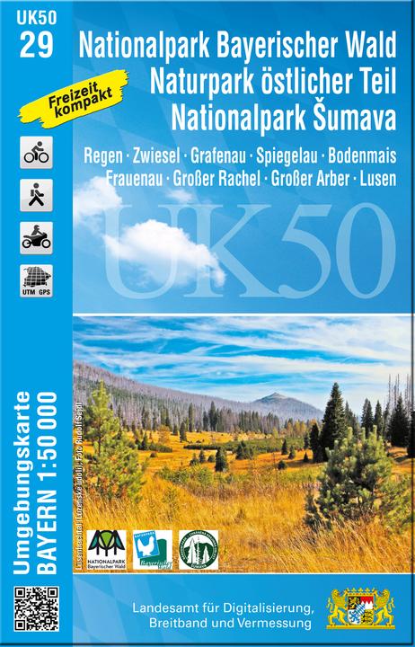 Actual product image Topographical map of Bavaria Bavarian Forest National Park East