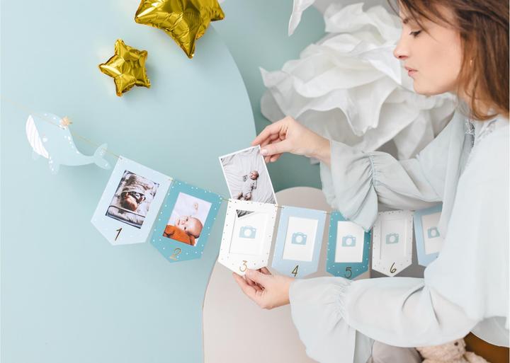 Produktbild Partydeco Guirlande - Cadre photos bleu