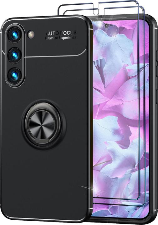 Produktbild Nalia Matte Ring Silikon Hülle mit 2x Displayschutz (Samsung Galaxy S23)