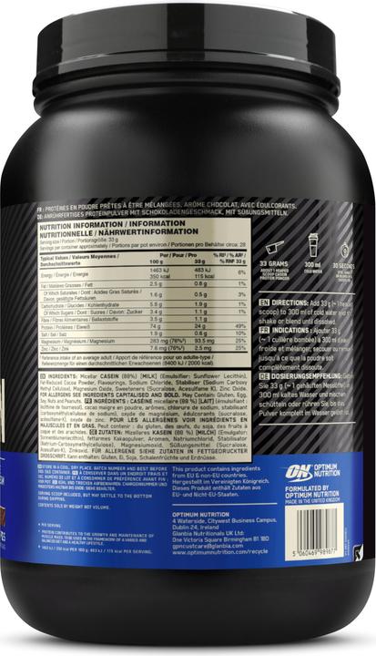Produktbild Optimum Nutrition Gold Standard 100% Casein (Chocolate Supreme, 1 Stk., 924 g)