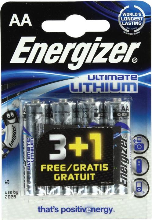 Image du produit Energizer Pile Mignon (AA) Lithium Ultimate FR6 (4 pcs, AA, 1150 mAh)