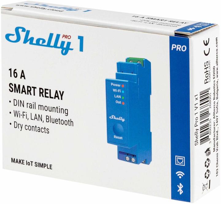 Immagine prodotto Shelly Pro 1 (Attuatore dell'interruttore)