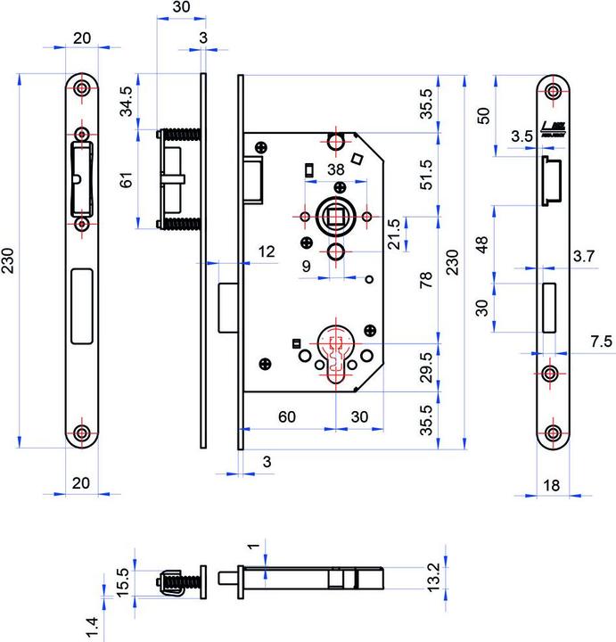 Productafbeelding MSL Insteeksloten CASA Gamma 1113-blokslot / magneetslot (Insteekslot)