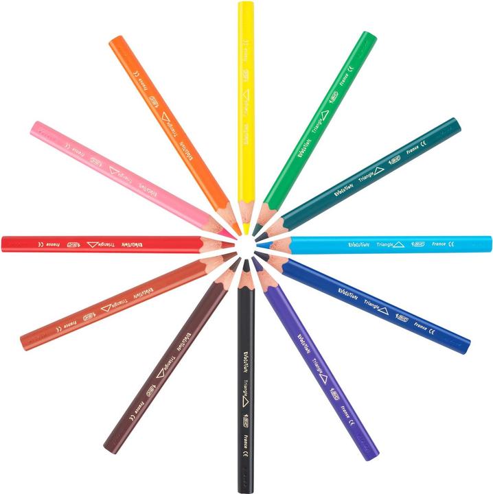 Actual product image Bic KIDS Triangular Crayons Evolution Triangle, pack of 144 (Assorted colours, 144 x)