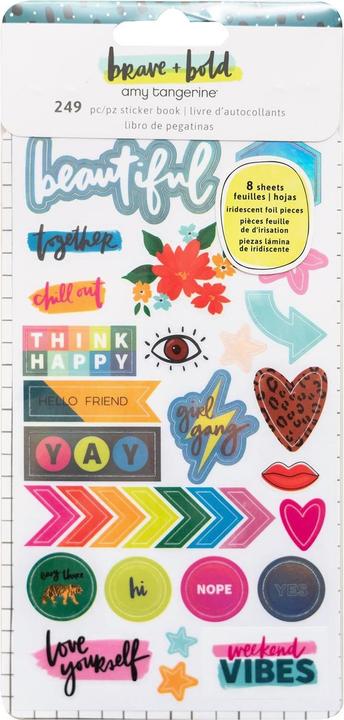 Produktbild American Crafts Stickerbuch Bold + Brave 249 Stück, Mehrfarbig