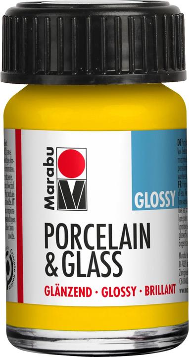 Marabu Vernice per vetro e porcellana 220 Giallo Sole, 15 ml (Giallo sole, 15 ml)