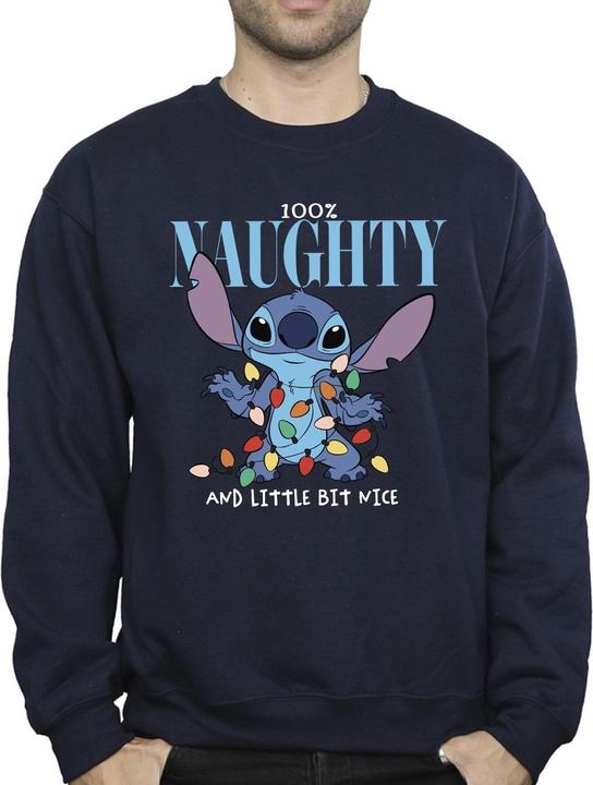 Actual product image Disney Mens Lilo & Stitch Naughty & Nice Sweatshirt (5XL)