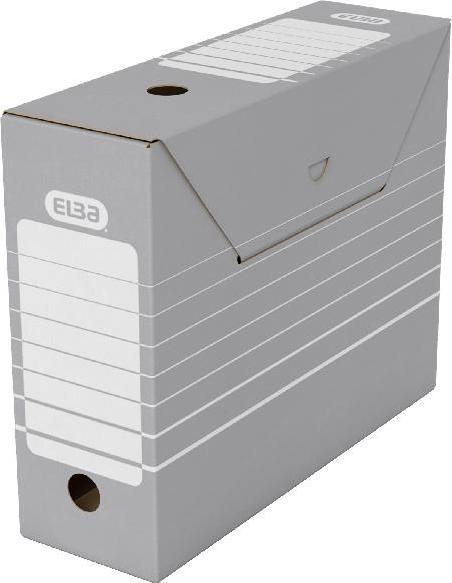 Actual product image Elba tric archive box, width 95 mm, for A4, grey-white made of sturdy corrugated cardboard, dimensions: (A4)