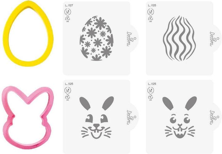 Actual product image Decora Schablone Hase und Ei Set 4-teilig, Materialtyp