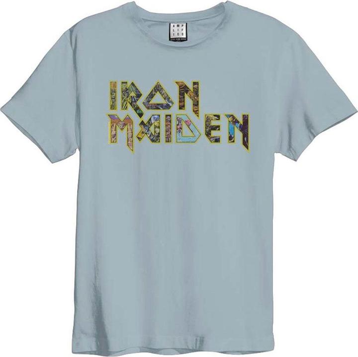 Actual product image Amplified Adult Eddies Logo Iron Maiden TShirt (L)