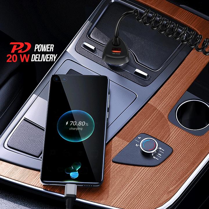 Image du produit Forcell Chargeur de voiture USB 38W + câble USB-C