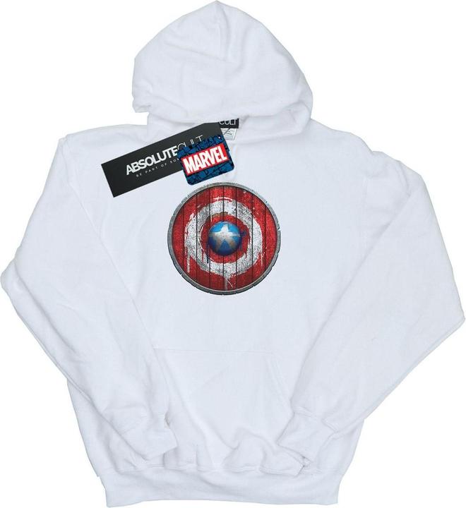 Immagine prodotto Captain America Wooden Shield Felpa con Cappuccio Uomo (L)