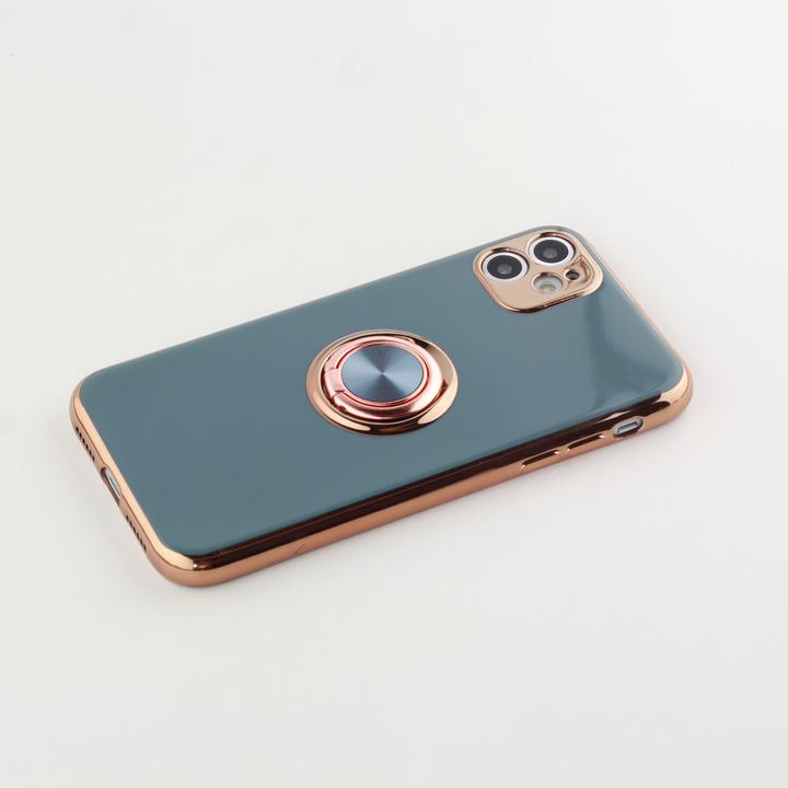 Immagine prodotto PhoneLook Coperchio in gomma bronzo con anello grigio verde (Apple iPhone X, Apple iPhone XS)