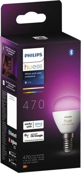 Produktbild Philips Hue White & Color Ambiance Luster (E14, 5.10 W, 470 lm, 1 x, F)