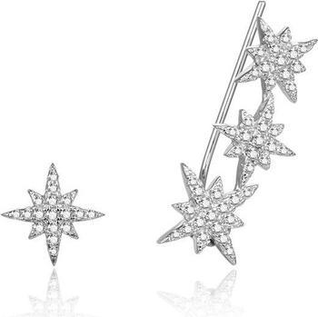 Produktbild Beneto ymmetric silver earrings with zircons star AGUPV1984