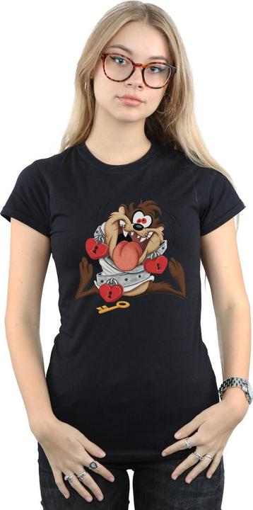 Actual product image Looney Tunes Womens/Ladies Taz Valentine's Day Madly In Love Cotton T-Shirt (XXL)