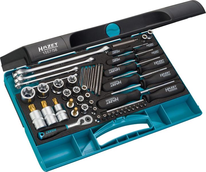 Produktbild HAZET Werkzeug Satz ∙ TORX 1557/58 ∙ Vierkant6,3 mm (1/4 Zoll), Vierkant10 mm (3/8 Zoll), Vierkant…