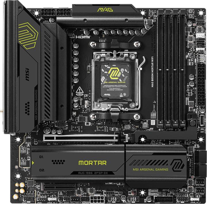 Produktbild MSI MAG B850M Mortar Wifi (B850,AM5,mATX,DDR5) (AM5, AMD B850, mATX)