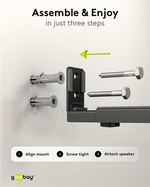 Produktbild Goobay Soundbar-Wandhalterung Universal (1 Stk., Wandmontage, Nicht beweglich)